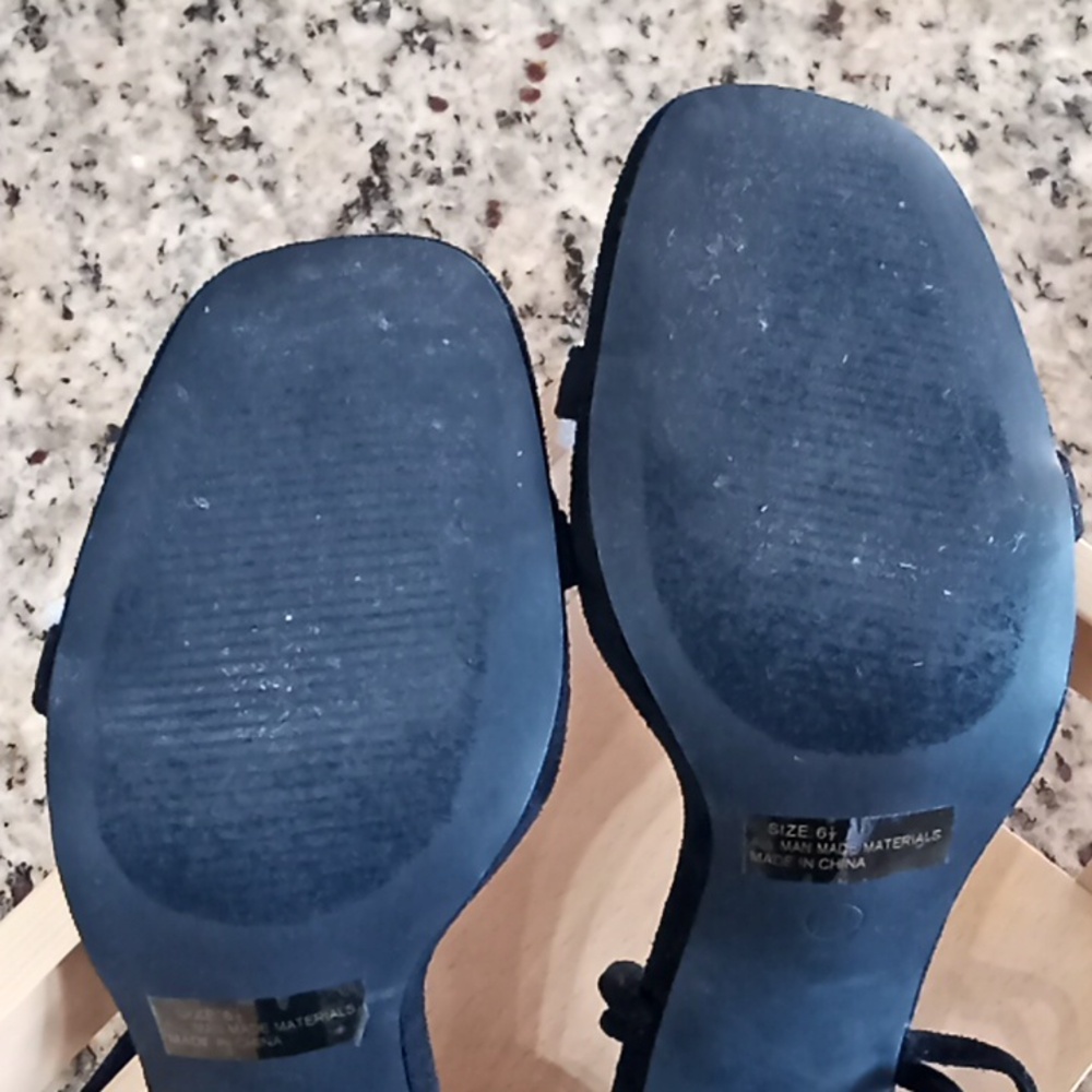 Lulus XYLIA Black Velvet Lace-Up Heels. Size 6 1/2. Very Good Cond. Really Cute! - Picture 11 of 15